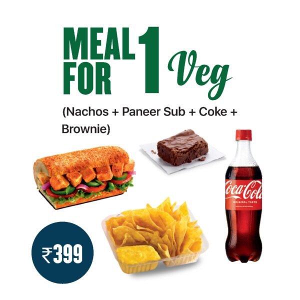 Meal For 1 (Nachos+Paneer Sub+Coke+Brownie)