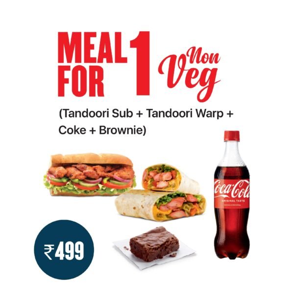 Meal For 1 (Tandoori Sub+Tandoori Wrap+Coke+Brownie)